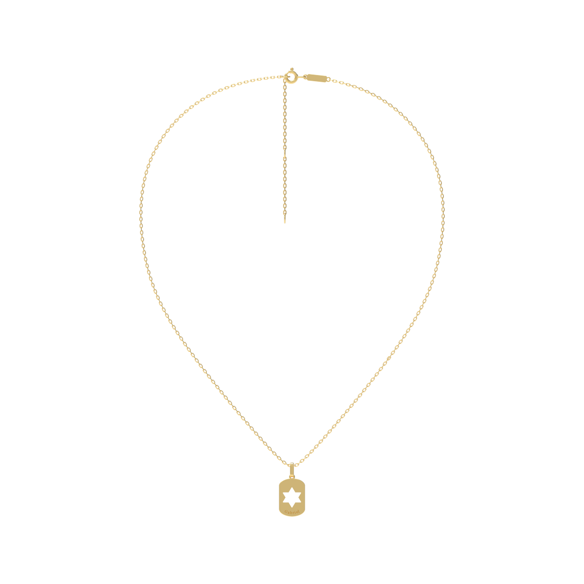 Personalized Dog Tag Pendant, 14K Gold