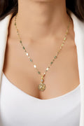 14ct Gold Filigree Rose on Bold Mirror Chain