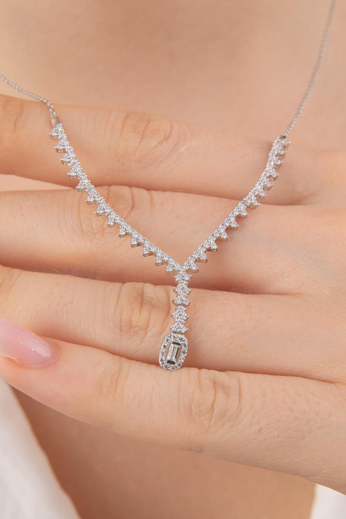 14ct Gold Baguette Detailed  Necklace