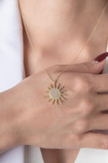 14ct Gold Large Sun Necklace