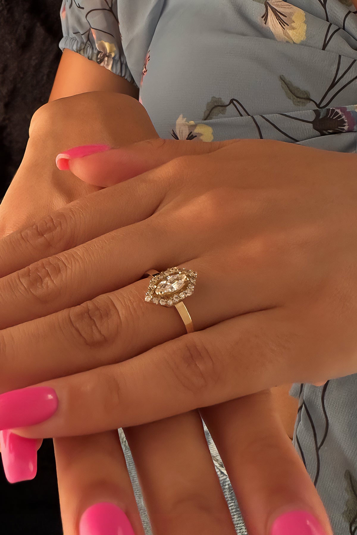 14ct Gold Marqusie Baguette Ring