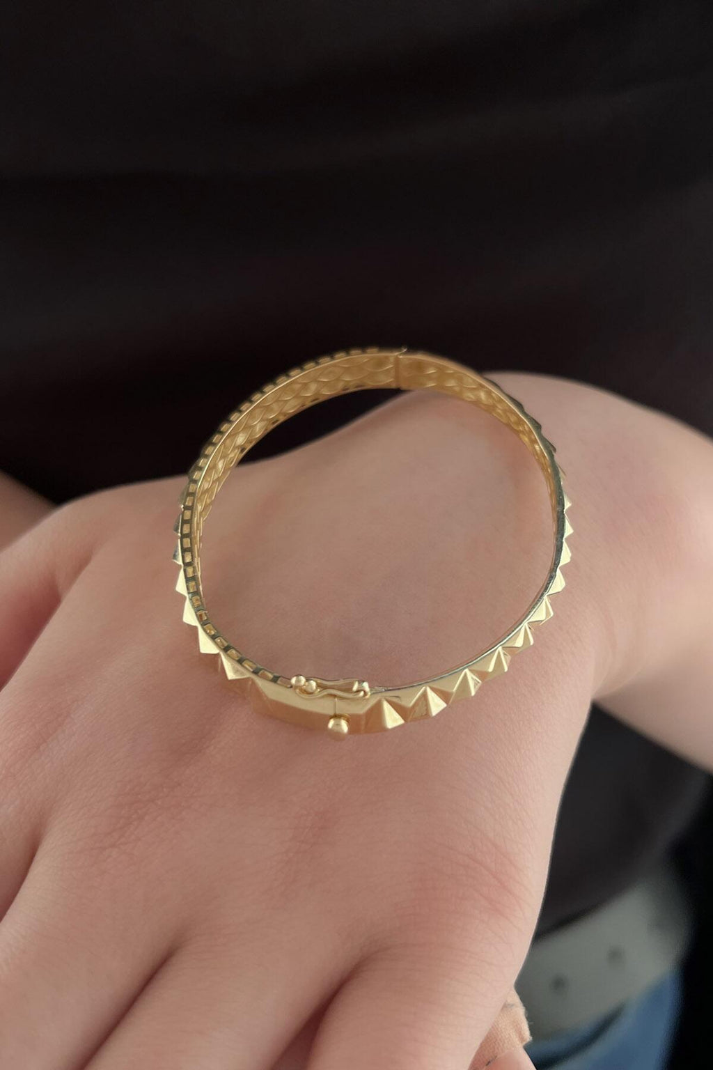 14ct Gold Pyramid Cuff bracelet