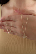 14ct Gold Snowflake Necklace