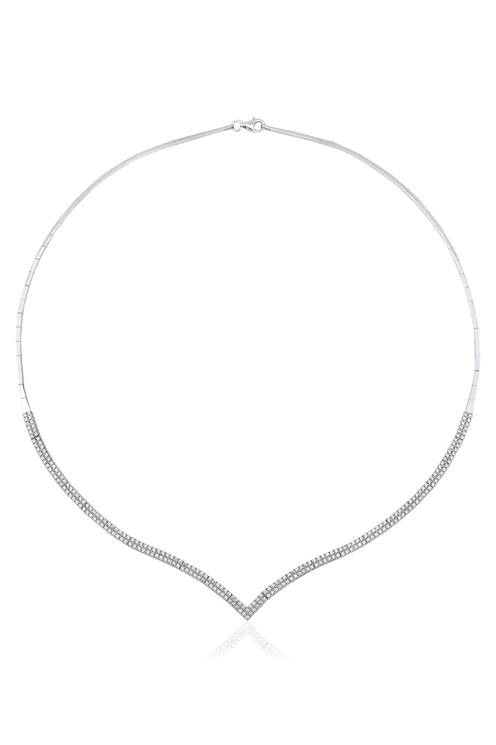 14ct Gold Tennis Necklace White