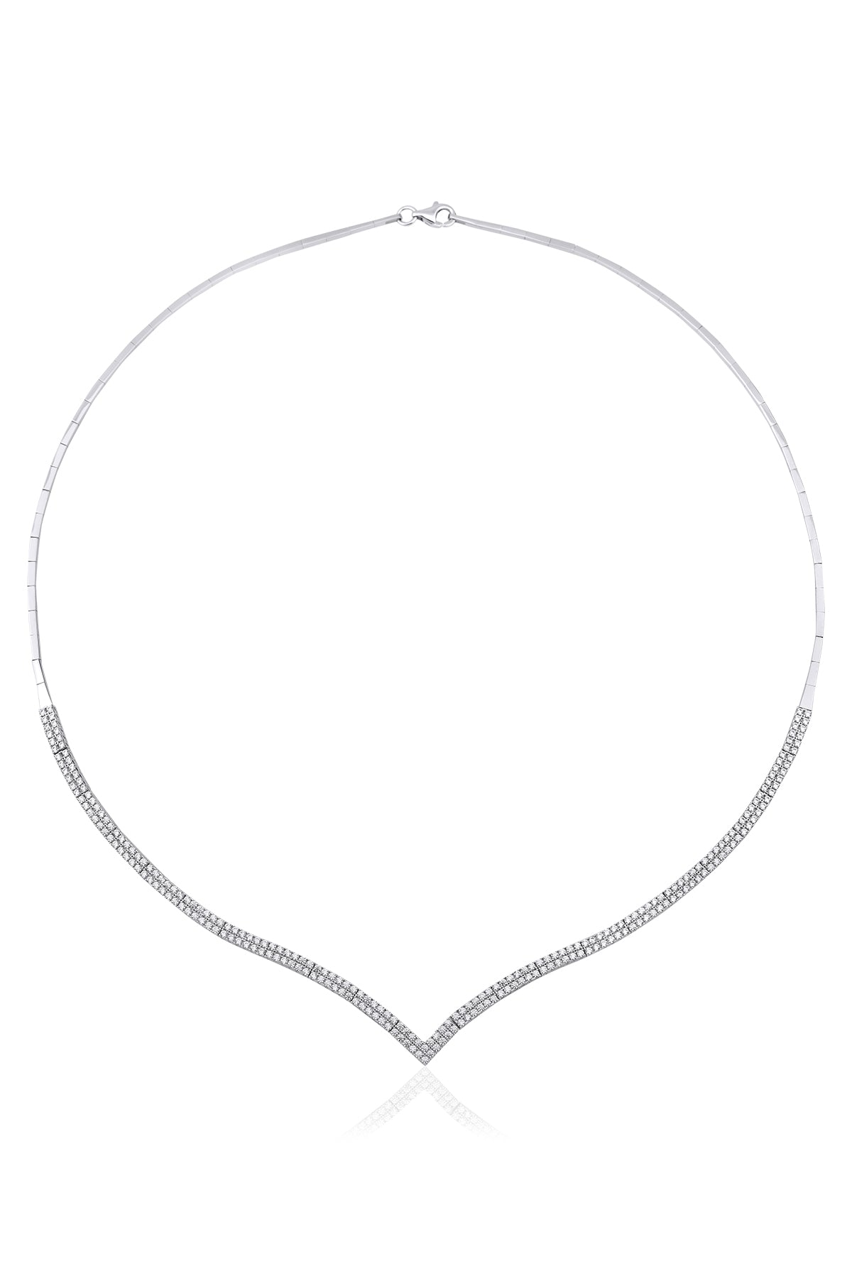 14ct Gold Tennis Necklace White