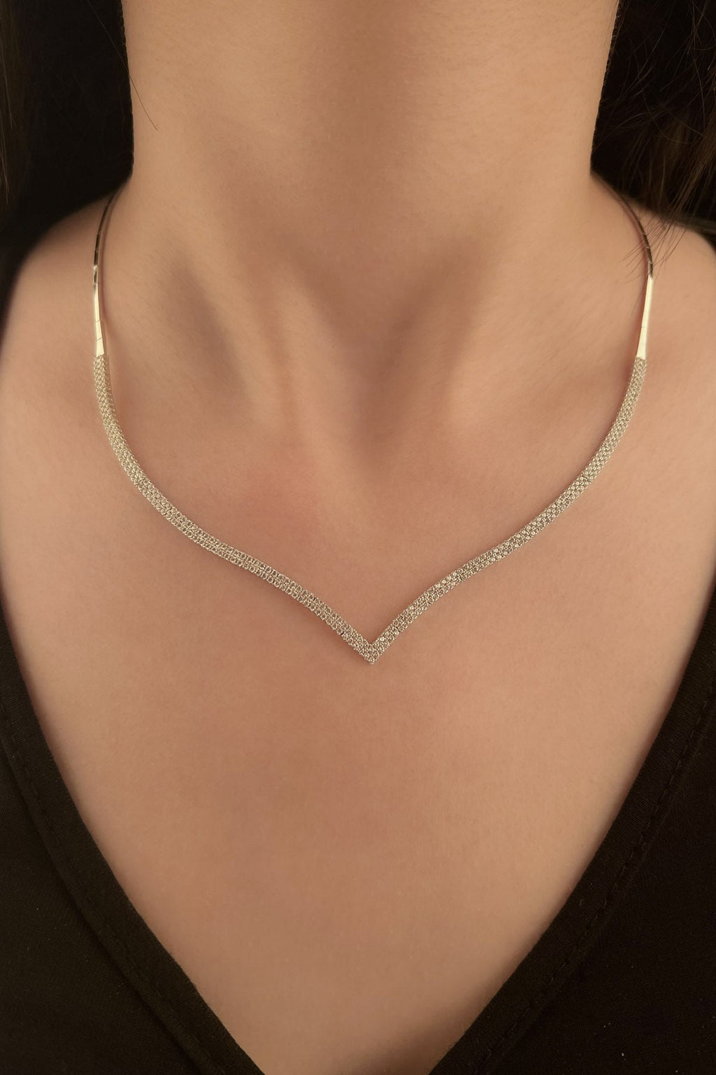 14ct Gold Tennis Necklace White
