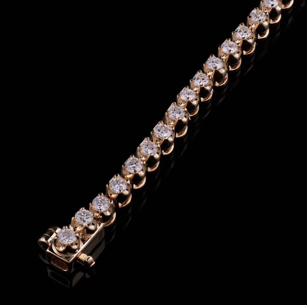 Round Bezel Tennis Bracelet - Gold