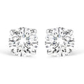 AGS Certified 14K White Gold 1.0 Cttw 4-Prong Set Brilliant Round-Cut Solitaire Diamond Push Back Stud Earrings (E-F Color, SI2-I1 Clarity)
