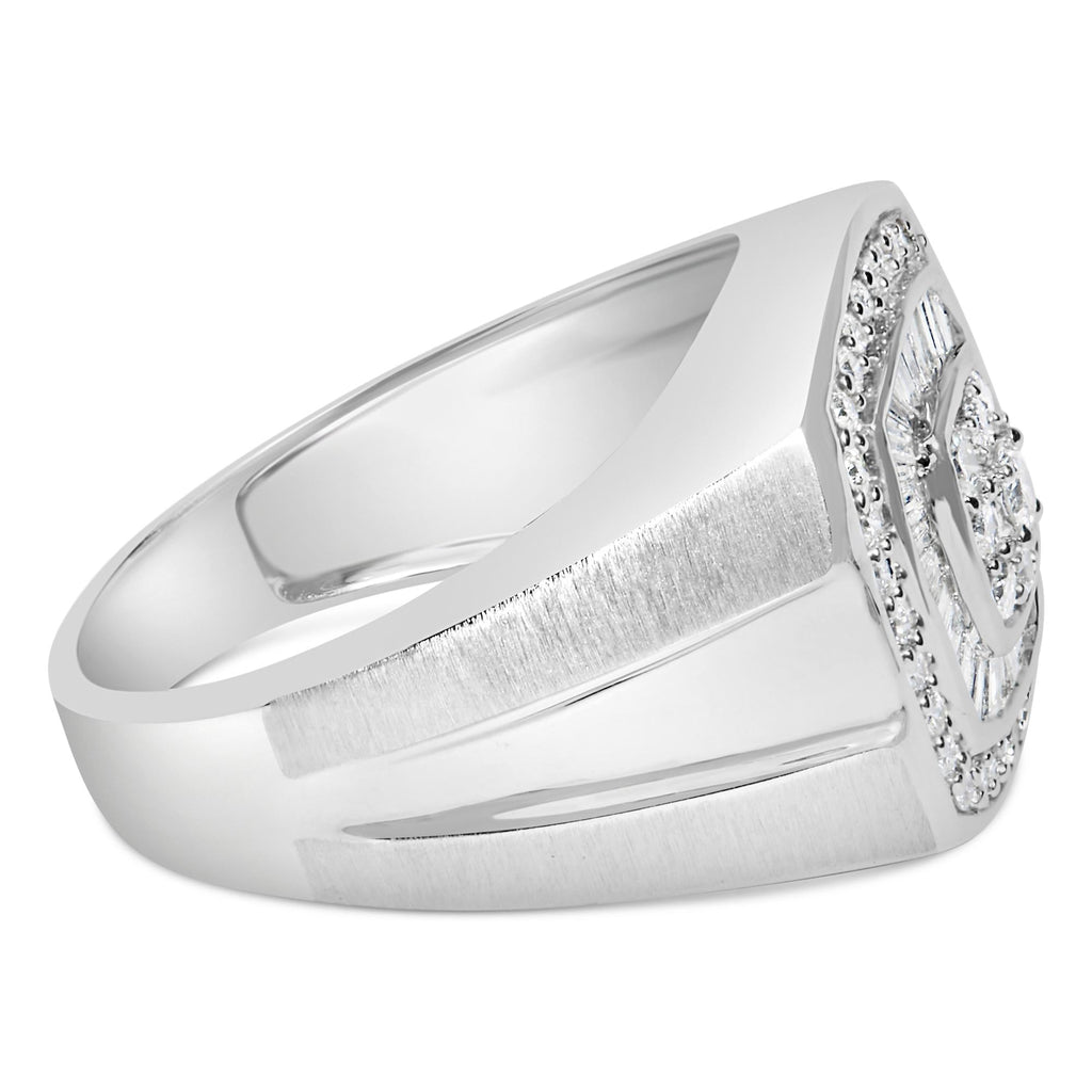 14K White Gold Men's Diamond Band Ring (1 cttw, H-I Color, SI1-I2 Clarity)