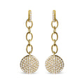 14K Yellow Gold 1.0 Cttw Diamond Chain Cluster Dangle Chain Earrings (I-J Color, I1-I2 Clarity)