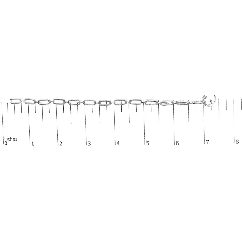 14K White Gold 1.00 Cttw Paperclip Link Bracelet