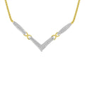 14K Yellow and White Gold 2.0 Cttw Princess Cut Diamond Flared and X-Station V Shaped 18” Franco Chain Statement Necklace (H-I Color, SI2-I1 Clarity)