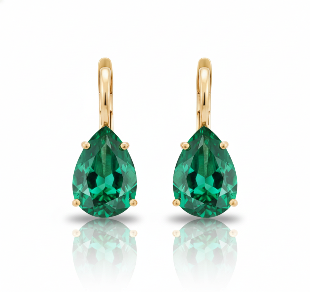 Eclisse Pear Emerald Earings