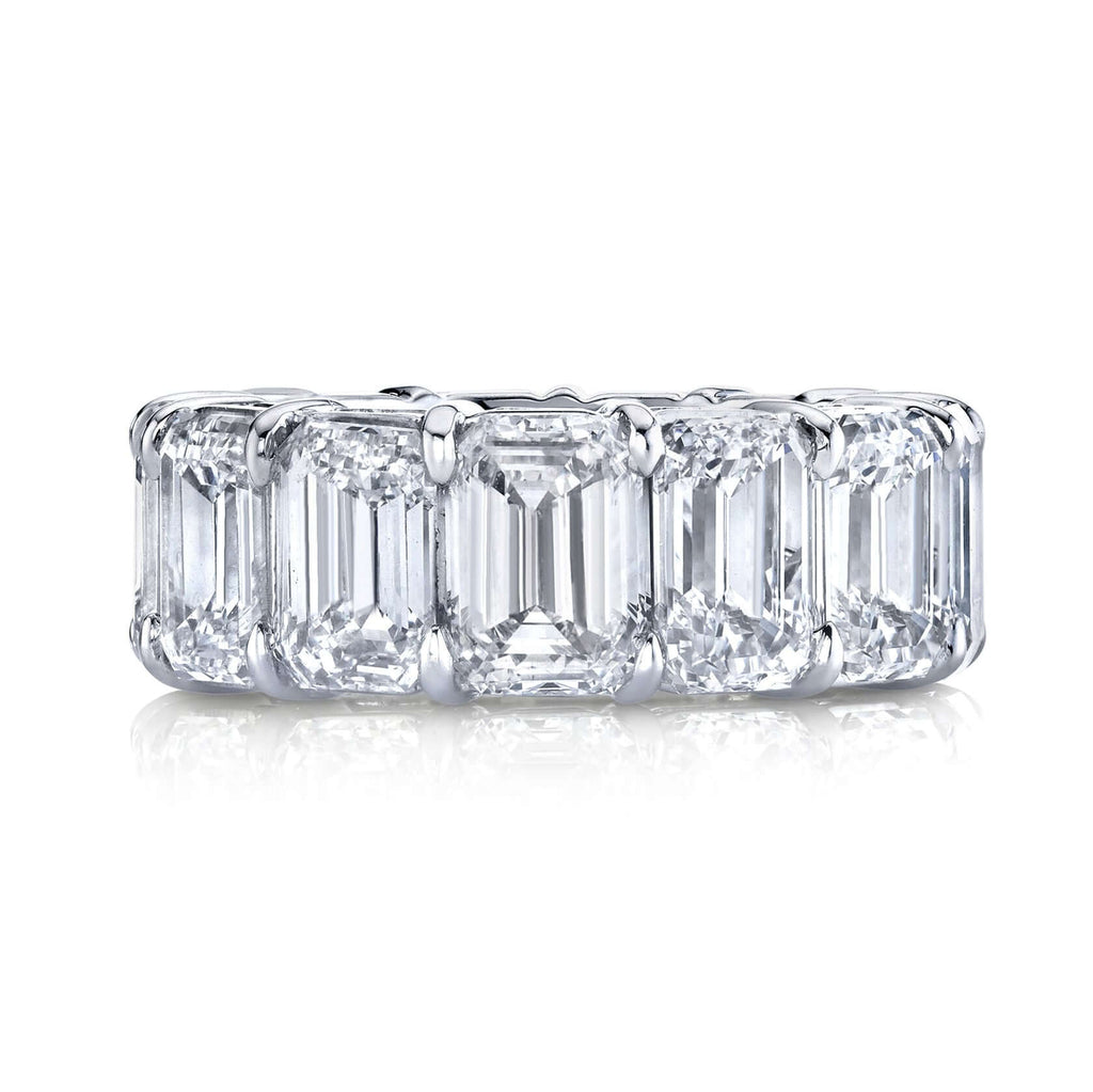 AGI Certified 26 CTW Emerald Cut Lab Grown Diamond Eternity Band 14kt Gold
