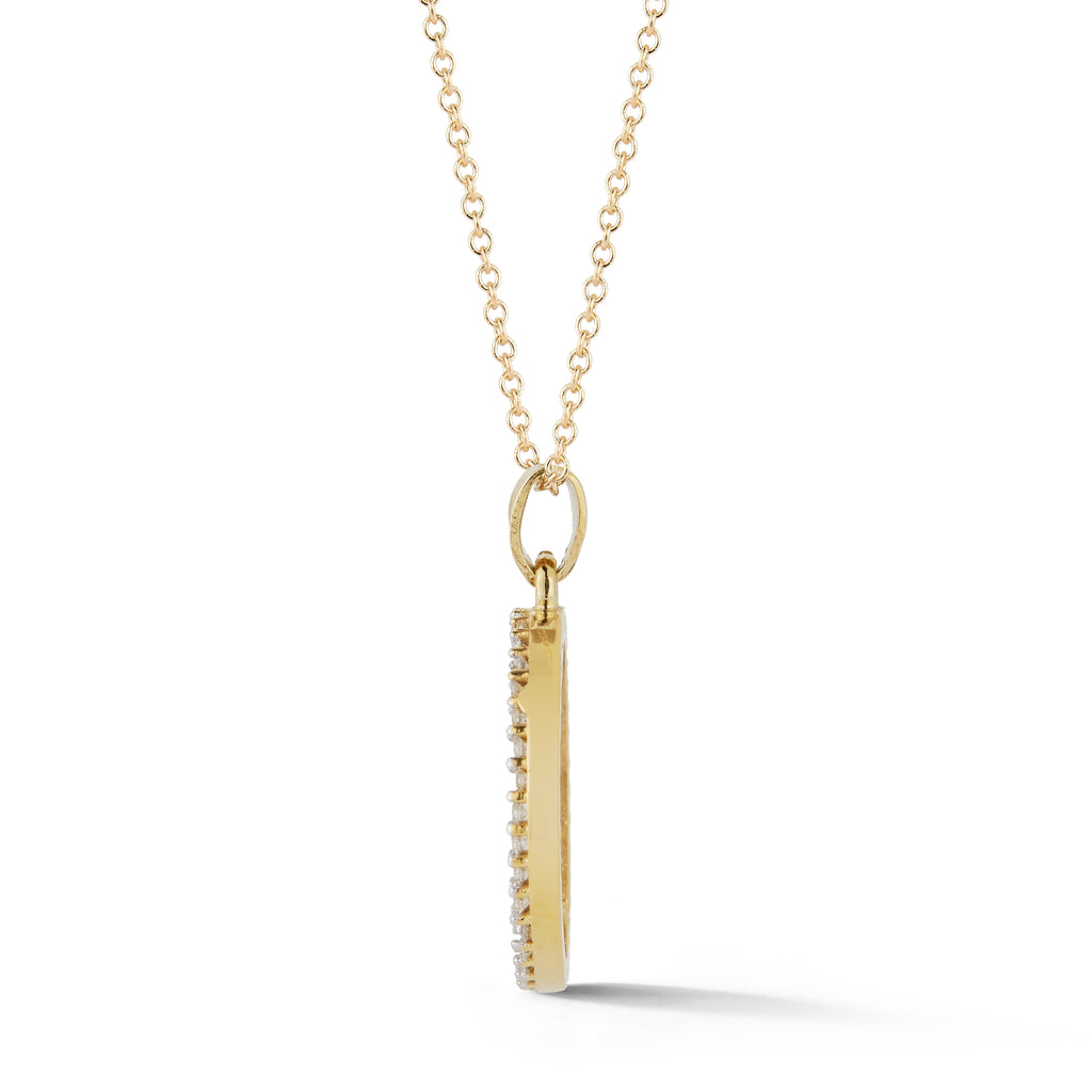 Diamond Shema Yisrael Pendant, 14K Yellow Gold — 18 mm