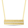 Hammered East-West Diamond Necklace, 14K Gold