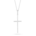 Diamond Cross Pendant, 14K Gold — Matte
