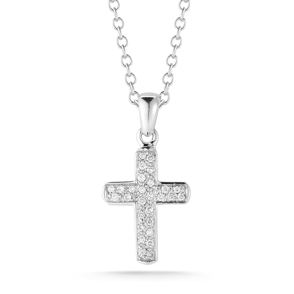 Diamond Cross Pendant, 14K Gold — 0.15 ct