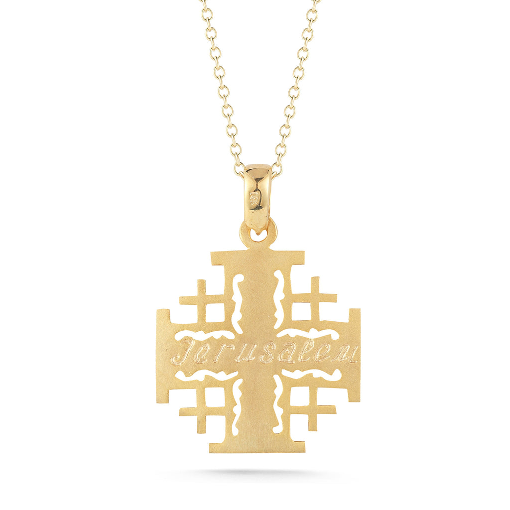 Diamond Jerusalem Cross Pendant, 14K Yellow Gold — 0.26 ct