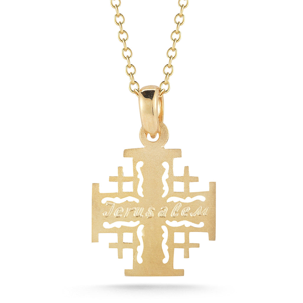 Diamond Jerusalem Cross Pendant, 14K Yellow Gold — 0.16 ct