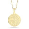 Jerusalem Cross Coin Pendant, 14K Yellow Gold