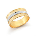 Scallop Ring with Diamond Bar, 14K Gold