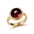 Cabochon Garnet Cocktail Ring, 14K Gold