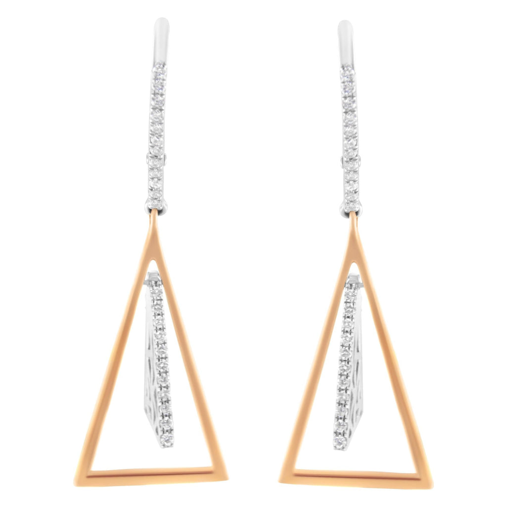 14K Rose and White Gold 3/8 Cttw Diamond Windchime Drop and Dangle Earring (G-H Color, SI1-SI2 Clarity)