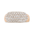 18K Rose Gold 1.00 Cttw Diamond Multi Row Dome Band Ring (F-G Color, VS1-VS2 Clarity)